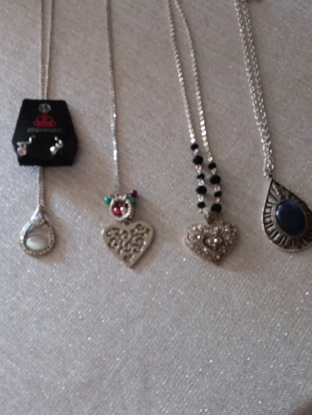 Paparazzi Silver-Tone Heart & Teardrop Pendant Necklace Set - Picture 2 of 5